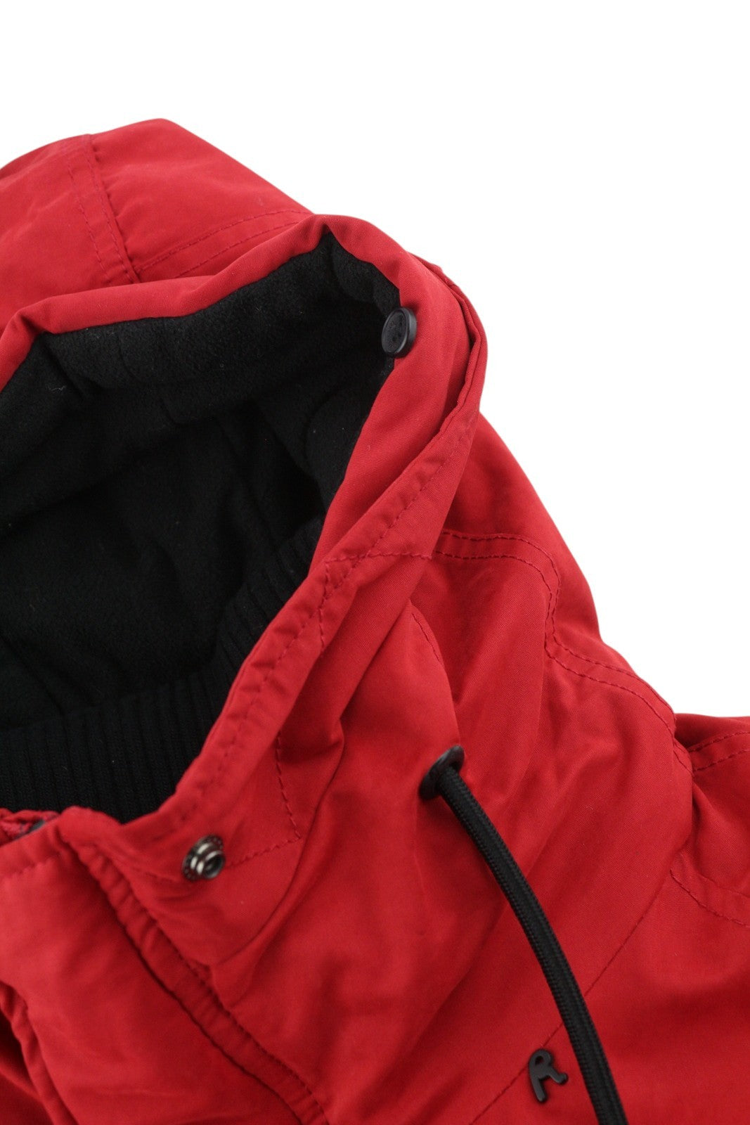 REPLAY M8869 Men Jacket XL Red Hooded Padded Full Zip Mid Length Parka