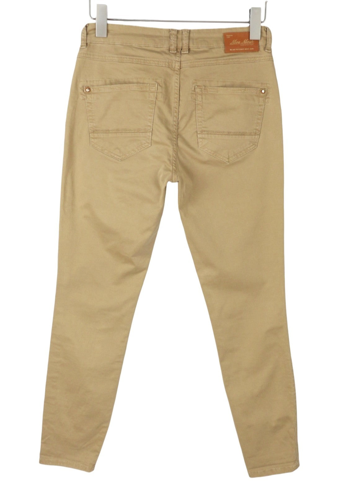 MOS MOSH Naomi D'cor Women Trousers W27 Beige Zip Fly Skinny Fit