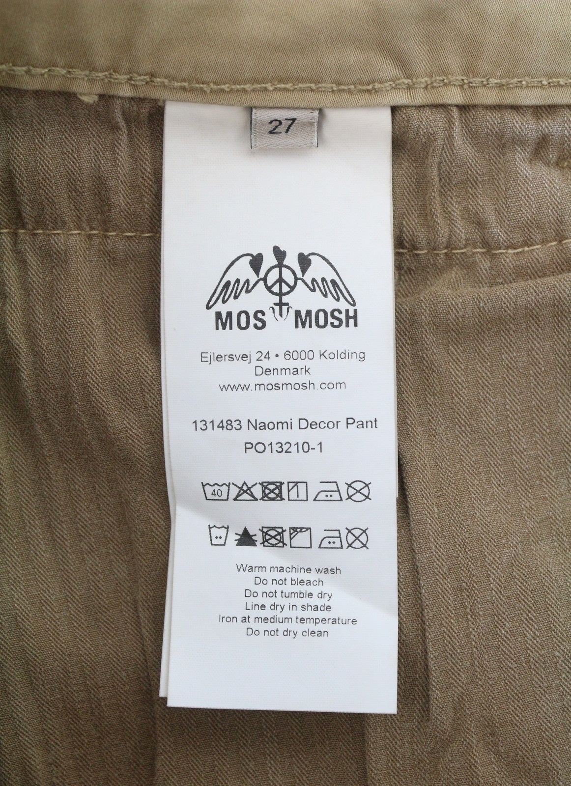 MOS MOSH Naomi D'cor Women Trousers W27 Beige Zip Fly Skinny Fit