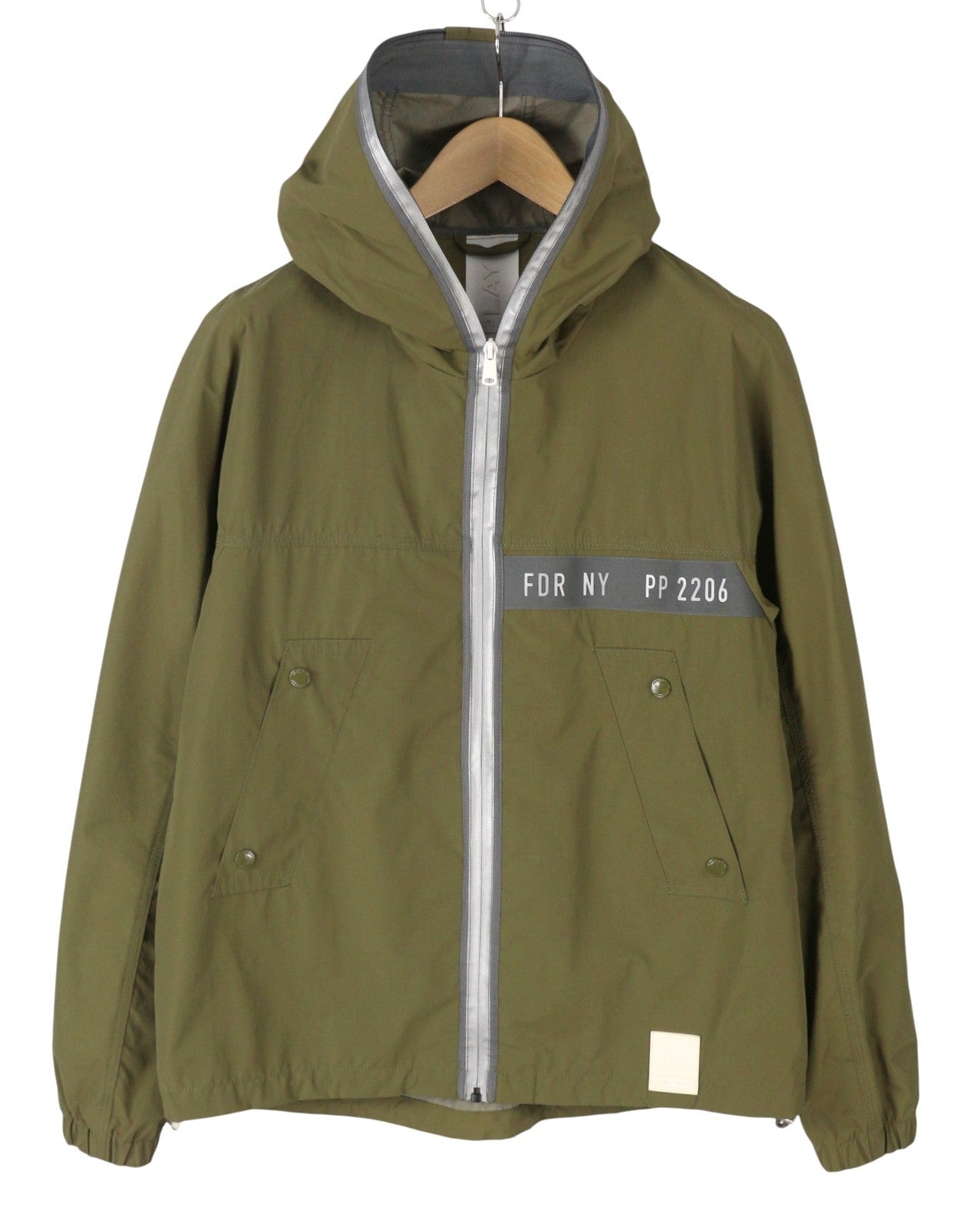 REPLAY M8061 Men Jacket L Khaki Green Full Zip Hooded Unlined Lightweight