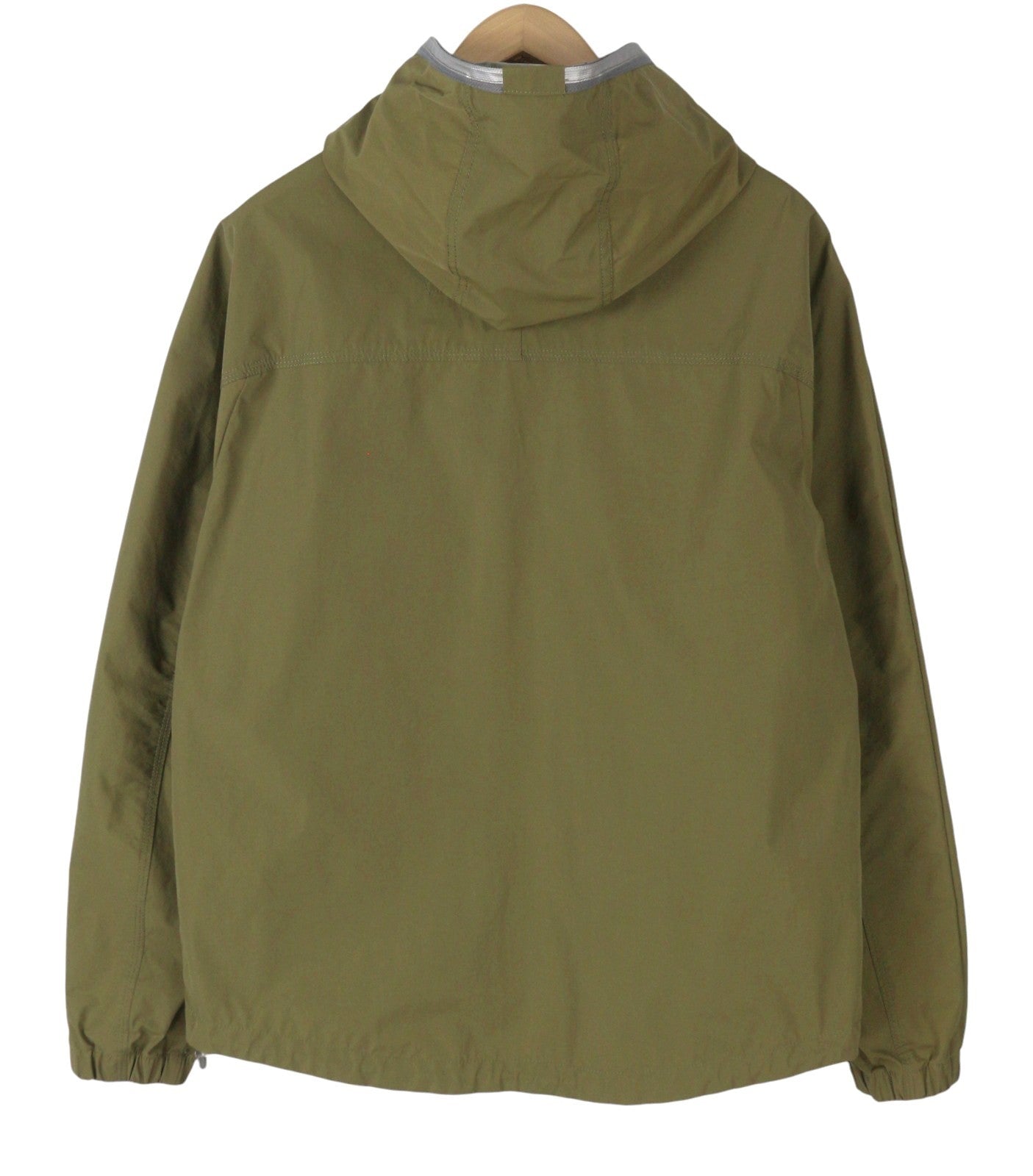 REPLAY M8061 Men Jacket L Khaki Green Full Zip Hooded Unlined Lightweight