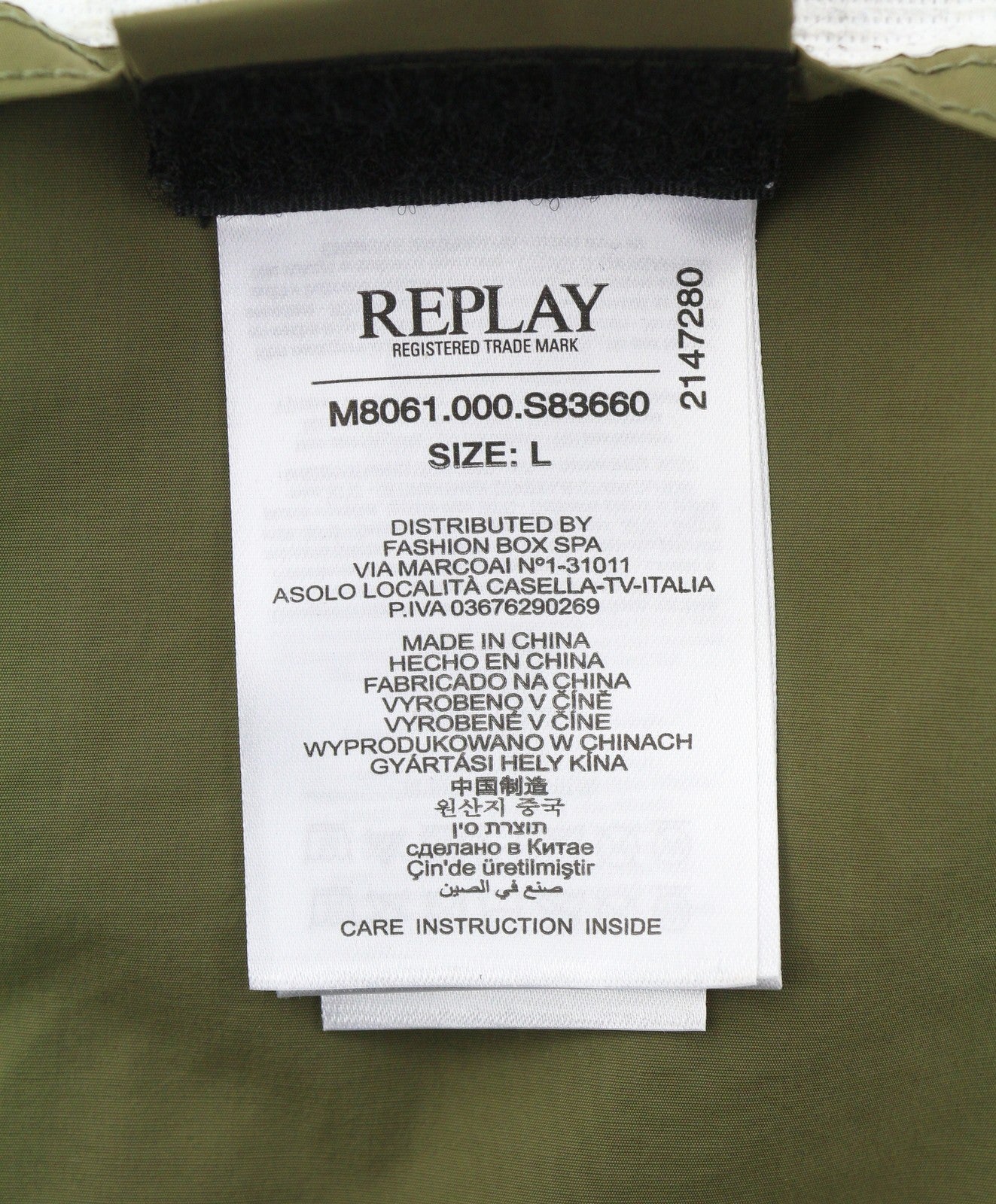 REPLAY M8061 Men Jacket L Khaki Green Full Zip Hooded Unlined Lightweight