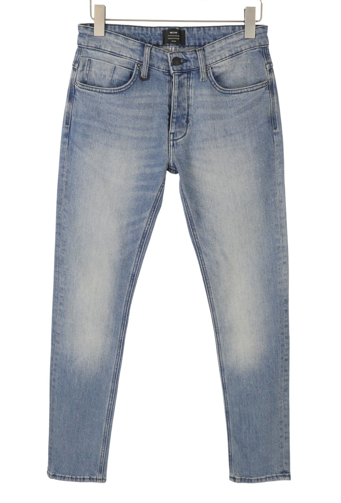 NEUW Lou Slim Men Jeans W28/L32 Blue Whiskers Faded Button Fly Denim