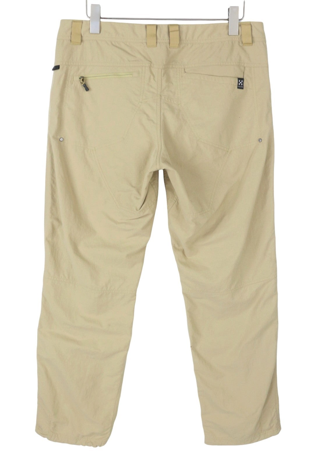 HAGLOFS Women Trousers EU44 W36 Beige Low Cut Drawstring Hems Zip Fly Trekking