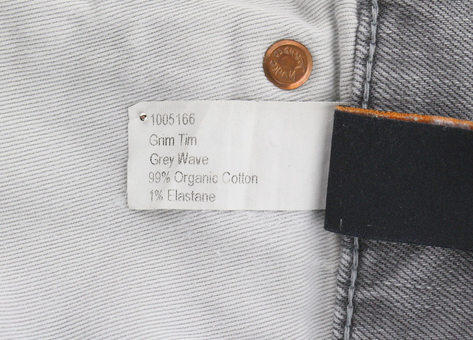 NUDIE JEANS Grim Tim Men Jeans W30/L30 Grey Wave Organic Whiskers Faded Slim