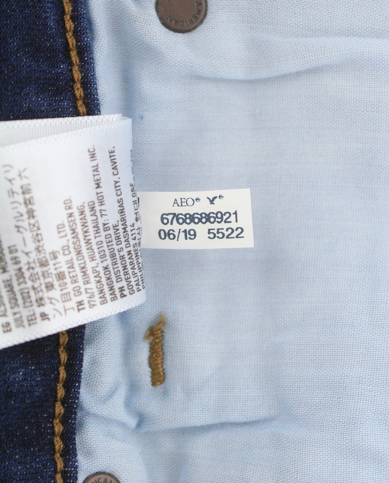 AMERICAN EAGLE OUTFITTERS Hi-Rise Mini Women Skirt UK12 W28 Blue Faded Stretch