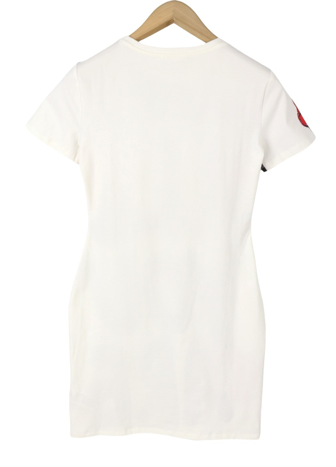 DESIGUAL Love All You Are Women Dress M White Patterned Tricot Short Sleeve