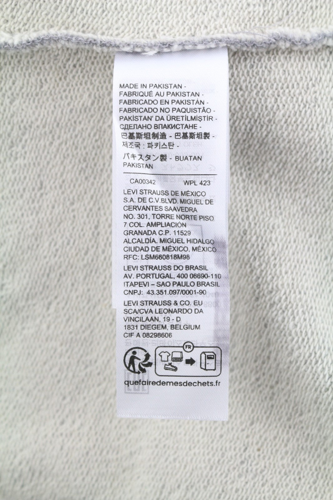 LEVI'S Standard Fit Men Hoodie XS Melange Grey Kangaroo Pocket Pull On