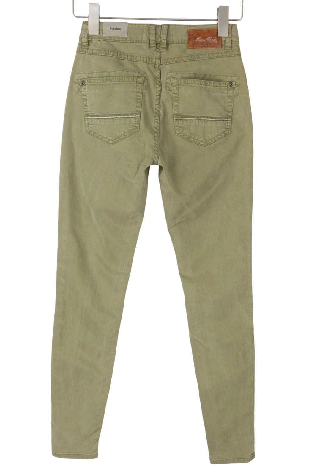 MOS MOSH Naomi Treasure Women Trousers W25 Green Zip Fly Skinny Fit