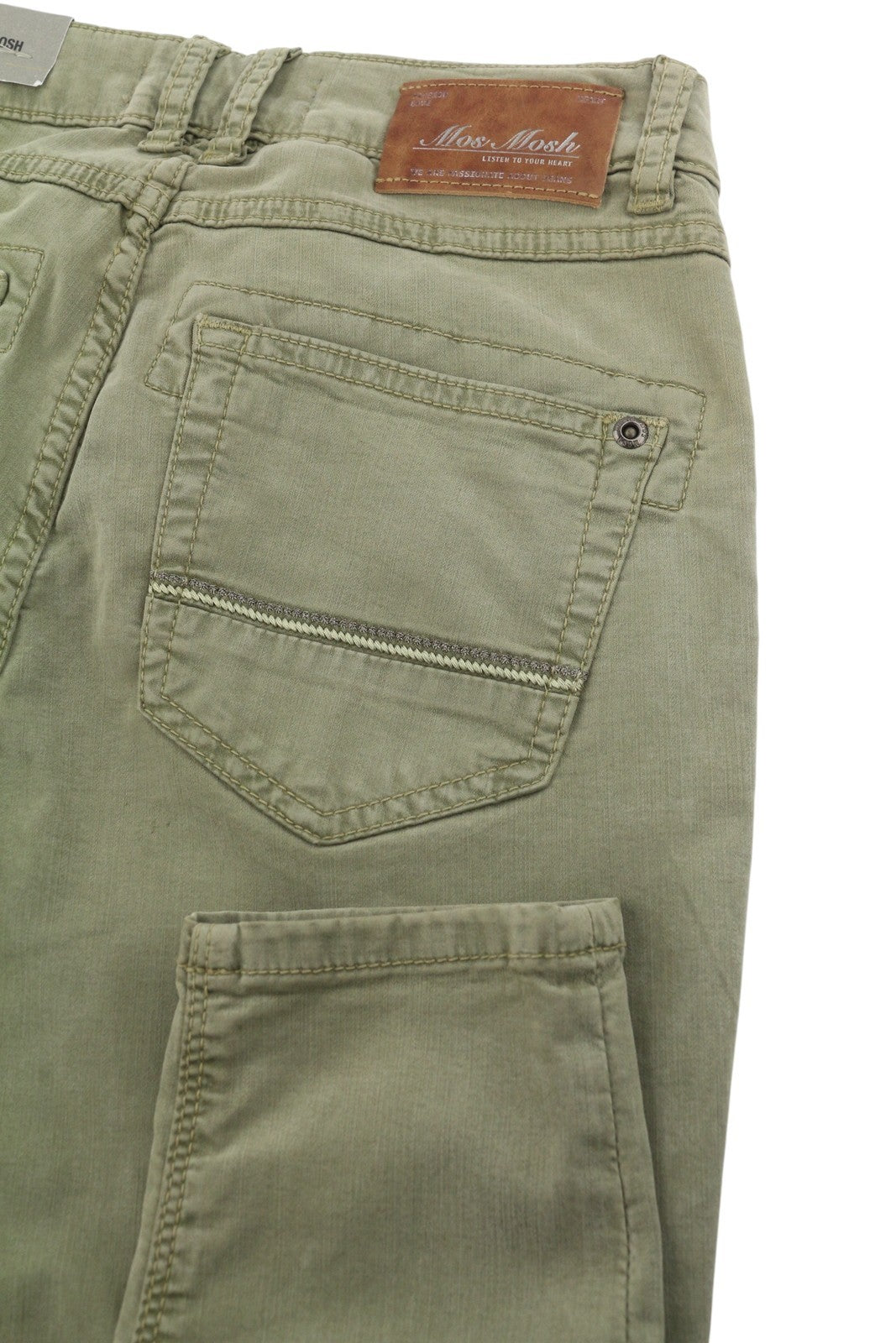 MOS MOSH Naomi Treasure Women Trousers W25 Green Zip Fly Skinny Fit