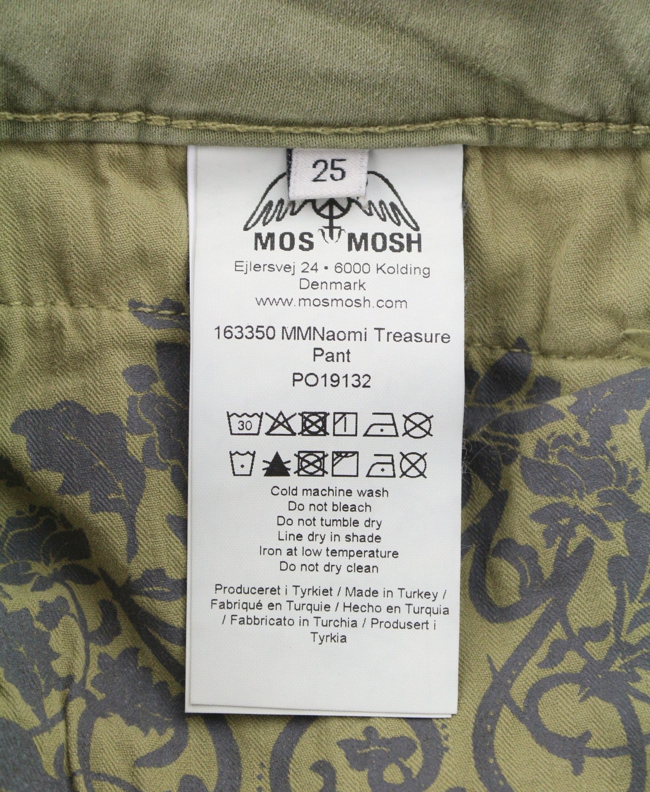 MOS MOSH Naomi Treasure Women Trousers W25 Green Zip Fly Skinny Fit
