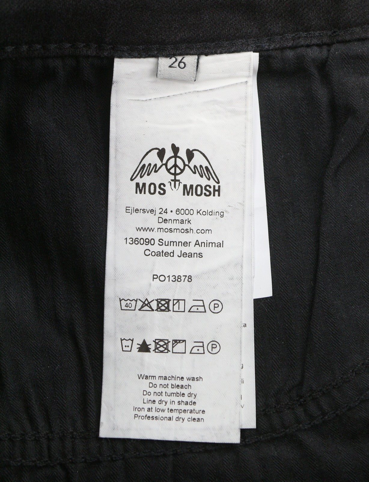 MOS MOSH Summer Animal Coated Women Jeans W26 Black Leopard Print Slim Fit