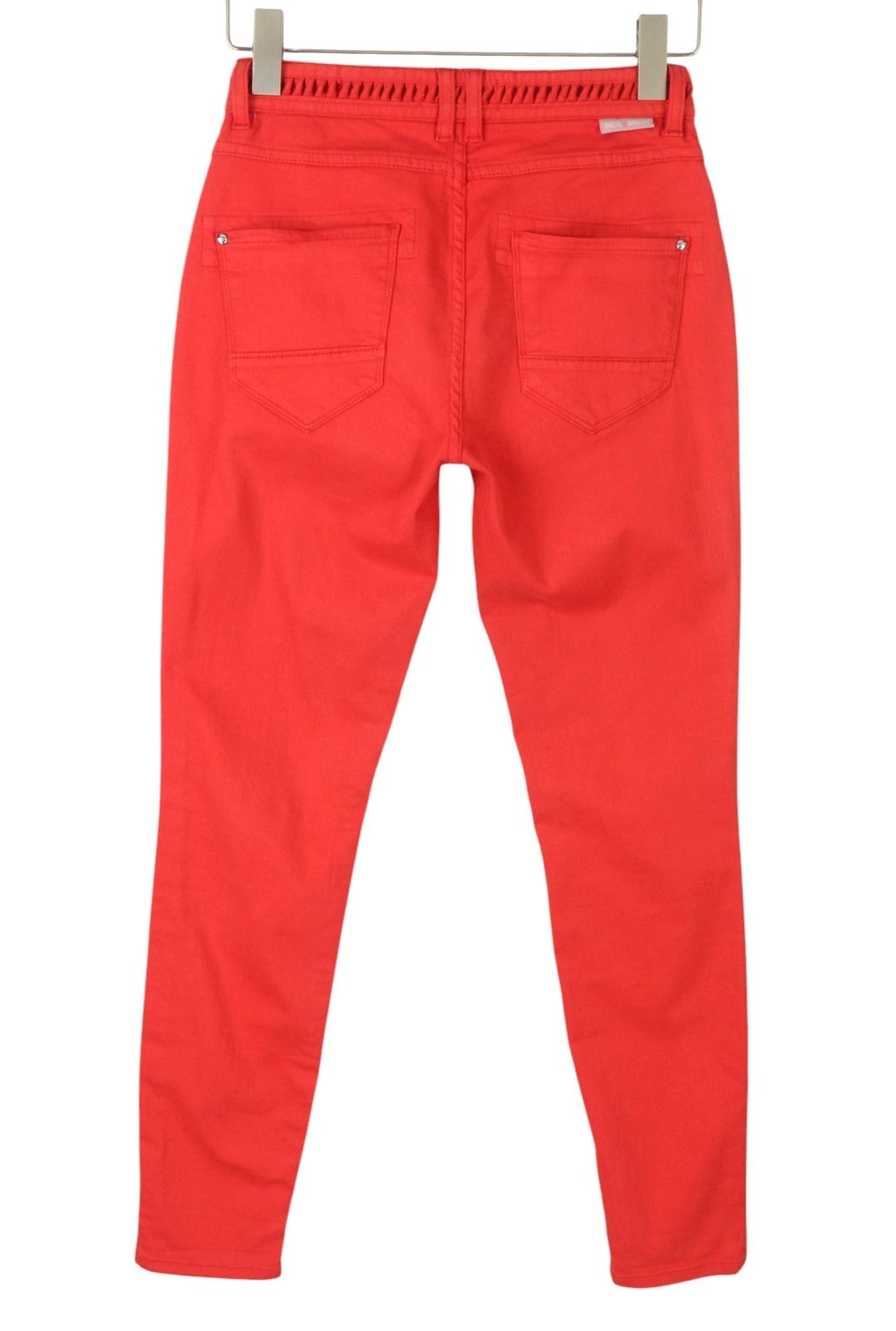 MOS MOSH Naomi Haim Women Trousers W25 Red Skinny Fit Zip Fly
