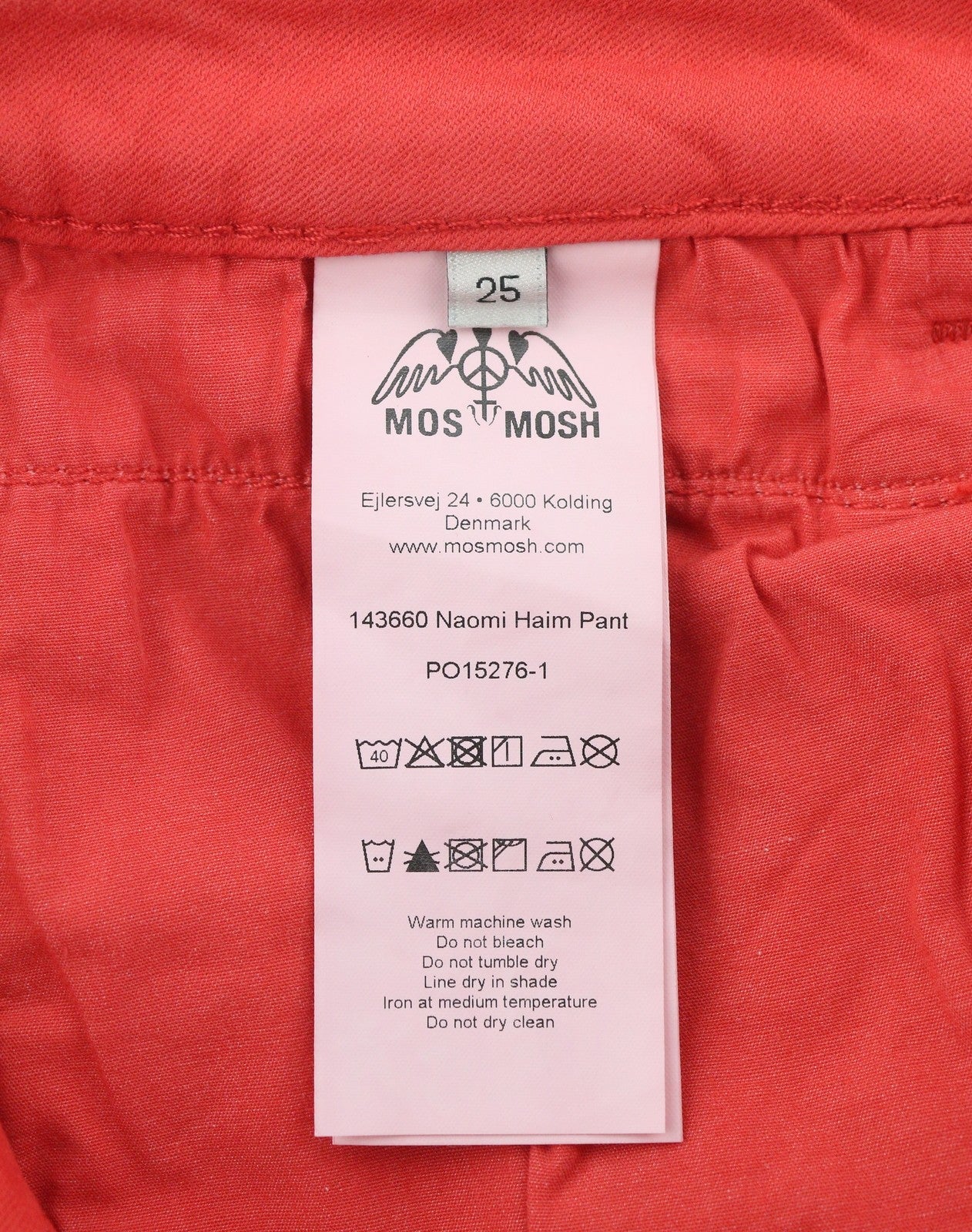MOS MOSH Naomi Haim Women Trousers W25 Red Skinny Fit Zip Fly