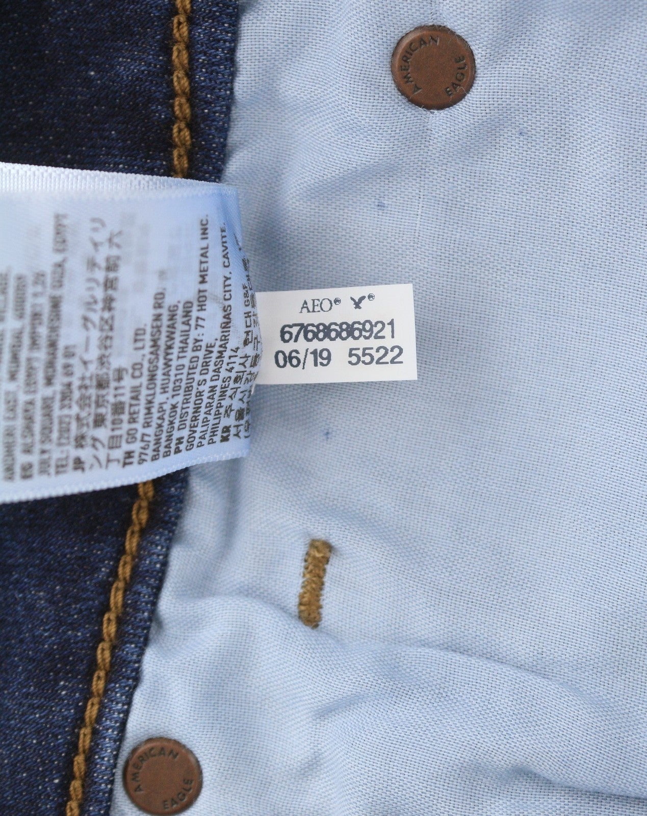 AMERICAN EAGLE OUTFITTERS Hi-Rise Mini Women Skirt UK8 W26 Blue Faded Stretch