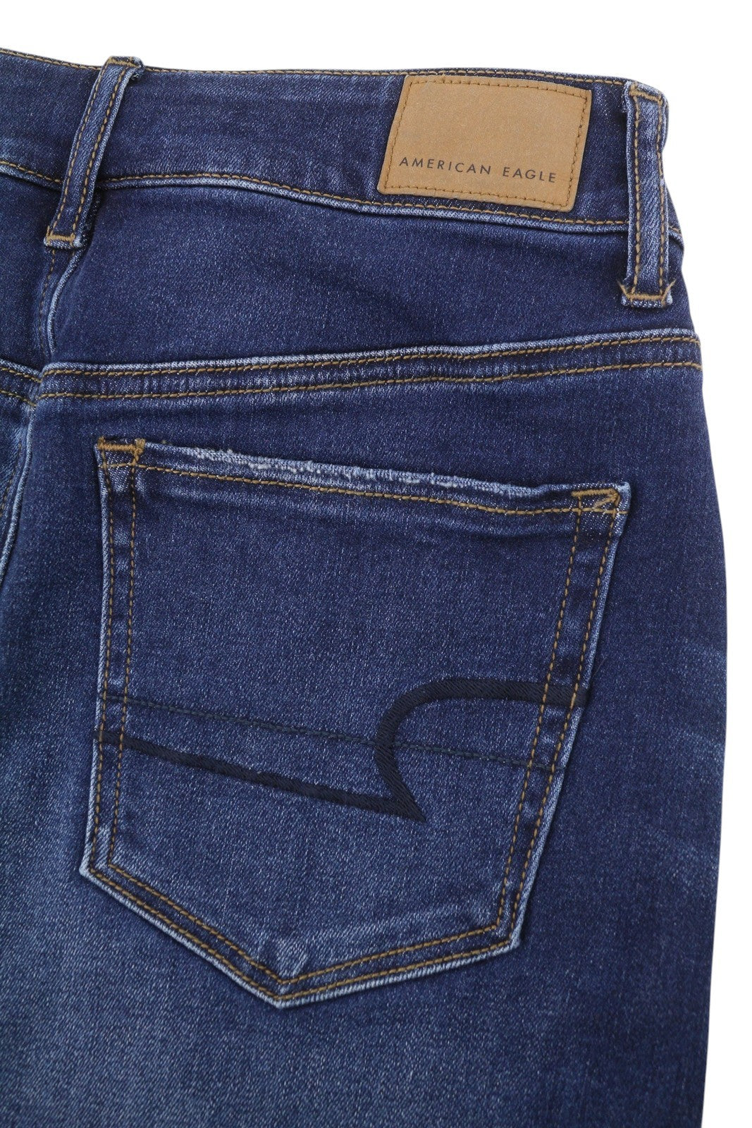 AMERICAN EAGLE OUTFITTERS Hi-Rise Mini Women Skirt UK8 W26 Blue Faded Stretch