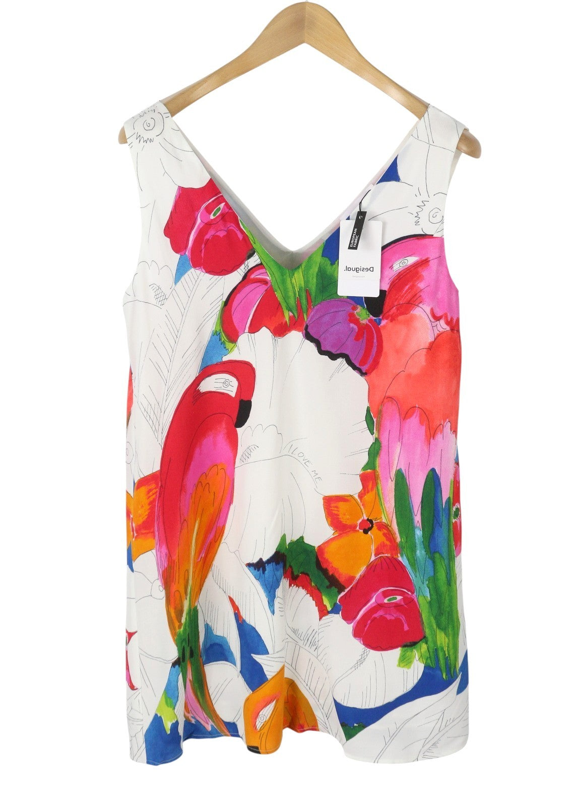 DESIGUAL Kailua Women Dress M Colourful Floral Pattern Mini Sleeveless