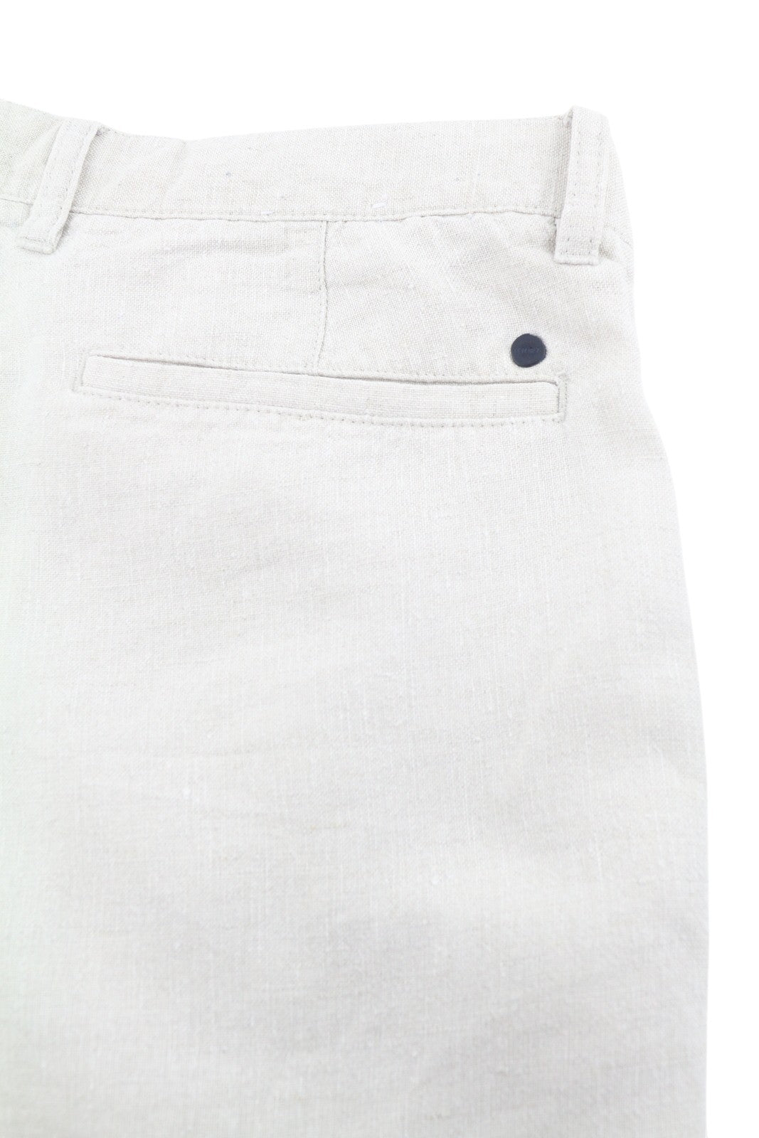 NO NATIONALITY NN07 Crown Men Shorts W31 Grey Linen Zip Fly Casual