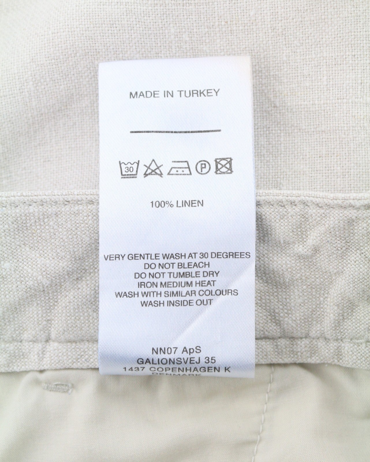 NO NATIONALITY NN07 Crown Men Shorts W31 Grey Linen Zip Fly Casual