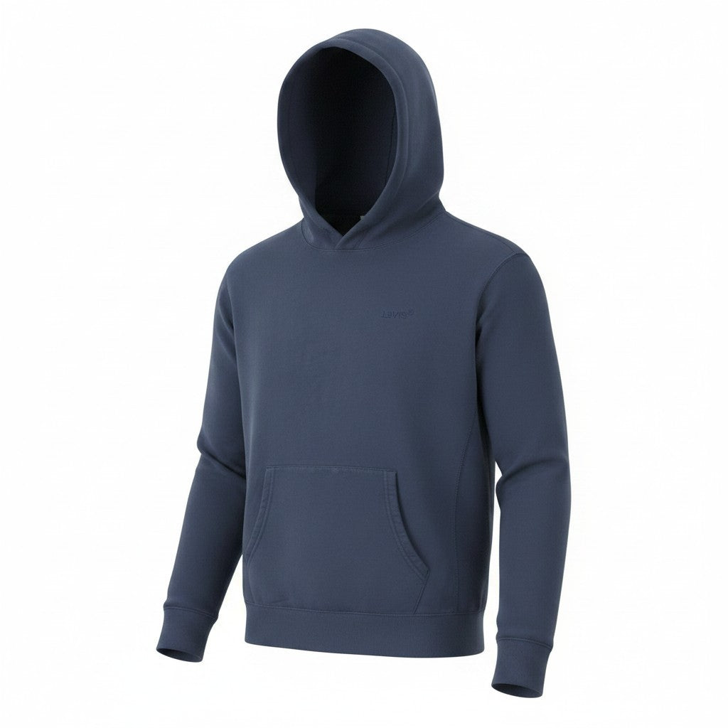 LEVI'S Relaxed Fit Men Hoodie S Dark Blue Kangaroo Pocket Pull On