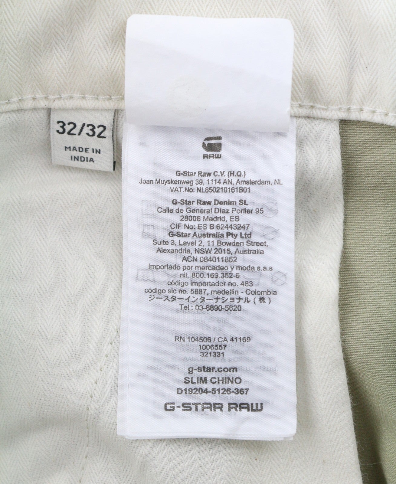 G-STAR Slim Chino Men Trousers W32/L32 Grey Mid Waist Zip Fly Casual