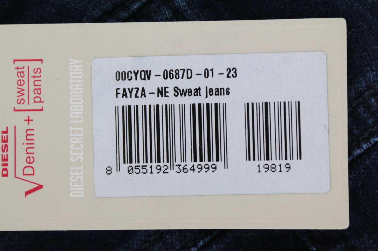 DIESEL Fayza-Ne 0687D Women Jeans W23 Sweat Jogg Boyfriend Blue Stretch Girls