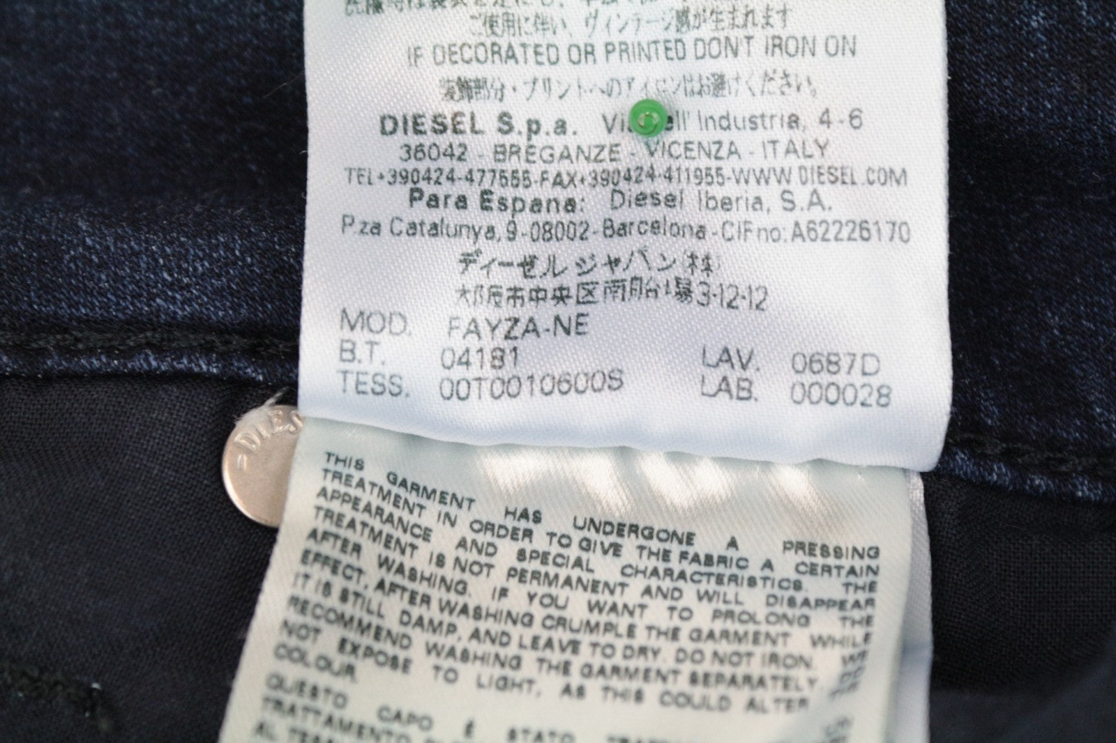 DIESEL Fayza-Ne 0687D Women Jeans W23 Sweat Jogg Boyfriend Blue Stretch Girls