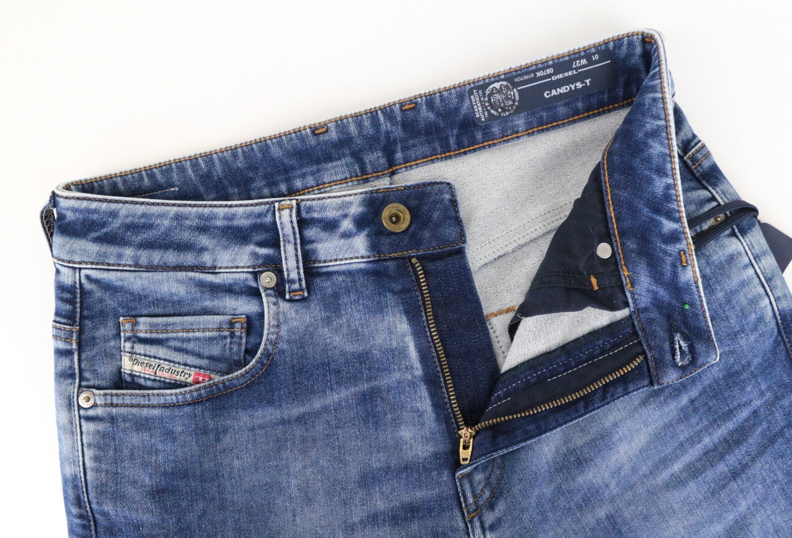 DIESEL Candys-T 0870K Women Jeans W27 Regular Fit Wash Cotton Stretch Blue