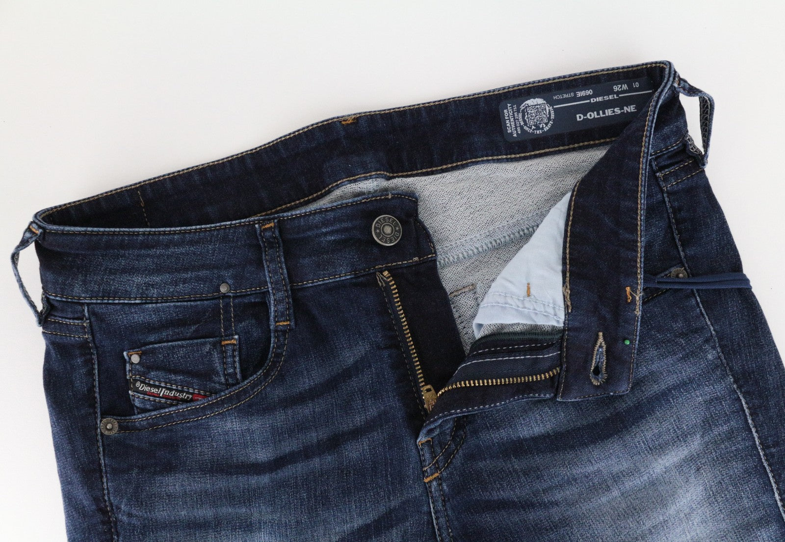 DIESEL D-Ollies-NE 069IE Women Jeans W26 Sweat Jogg Slim Washed Stretch Blue