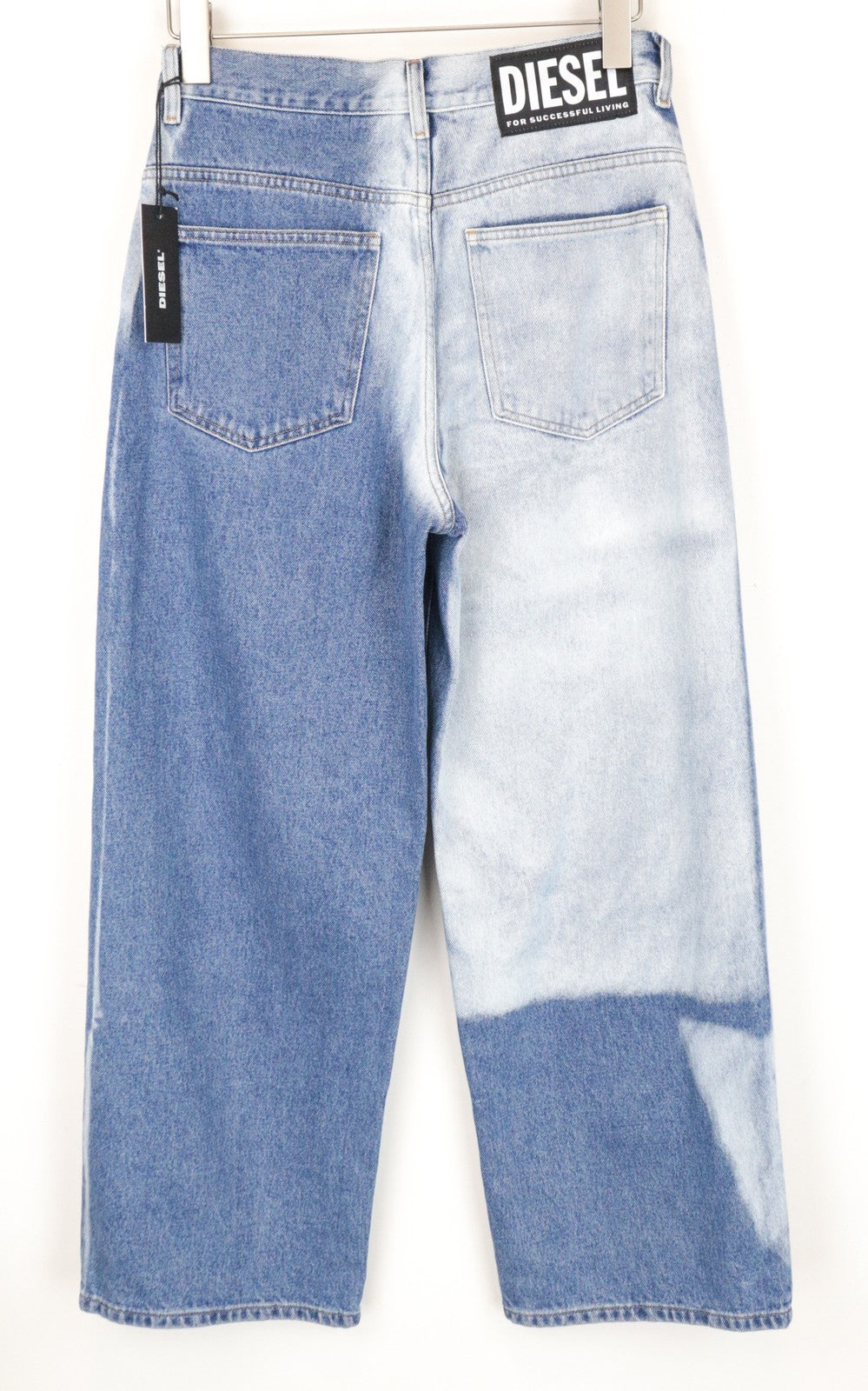 DIESEL Widee 0077V Women Jeans W28/L30 Straight Fit 5-Pocket Blue Pure Cotton