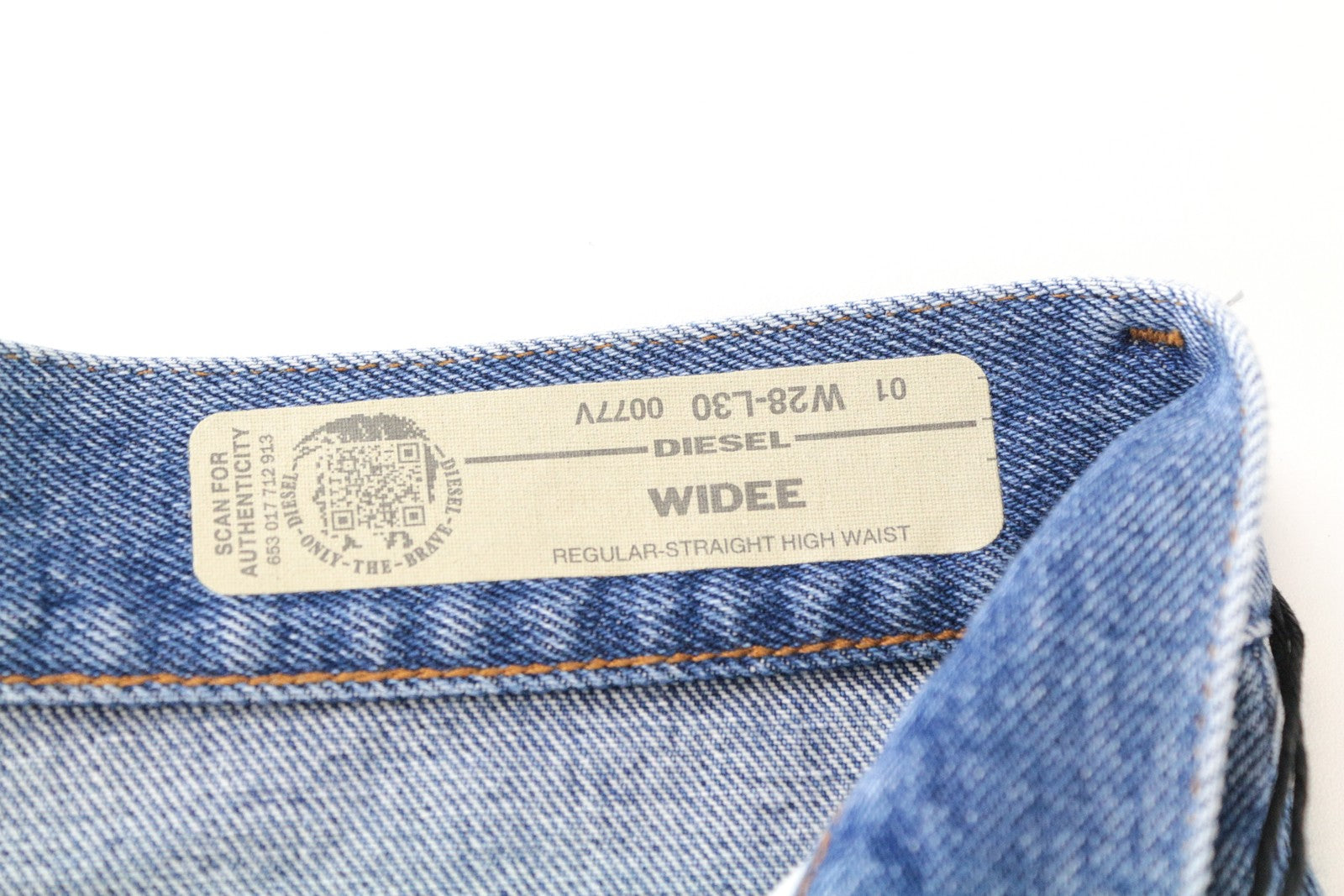 DIESEL Widee 0077V Women Jeans W28/L30 Straight Fit 5-Pocket Blue Pure Cotton