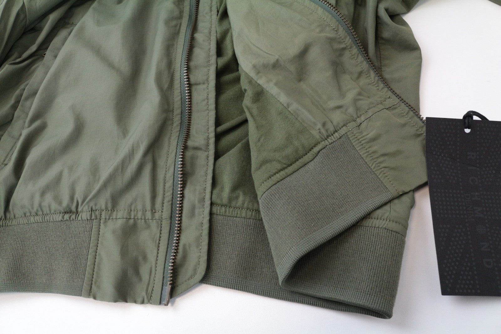 RICHMOND Men Jacket 48 M Green Single-Breasted Lightweight Long Sleeved Casual