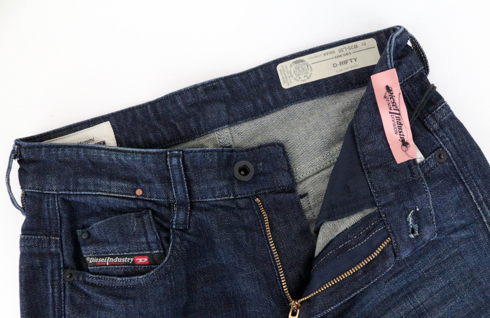 DIESEL D-Rifty 080AK Women Jeans W25/L30 Slim Fit Cotton Stretch Blue Denim