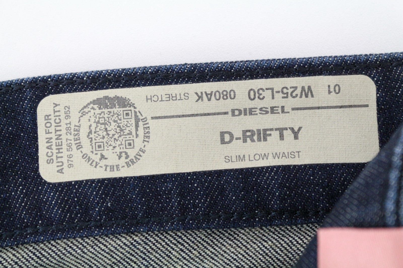 DIESEL D-Rifty 080AK Women Jeans W25/L30 Slim Fit Cotton Stretch Blue Denim
