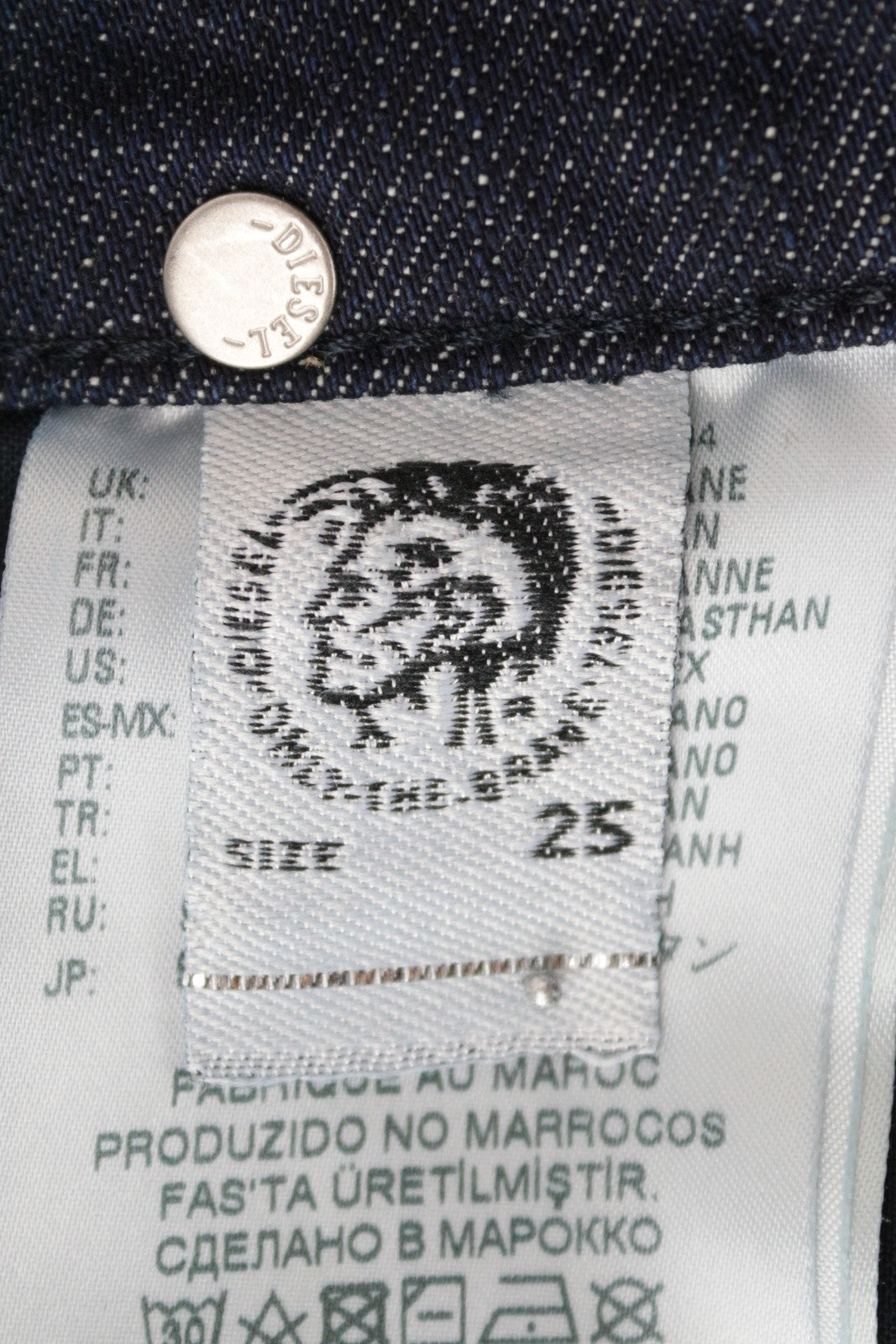 DIESEL D-Rifty 080AK Women Jeans W25/L30 Slim Fit Cotton Stretch Blue Denim