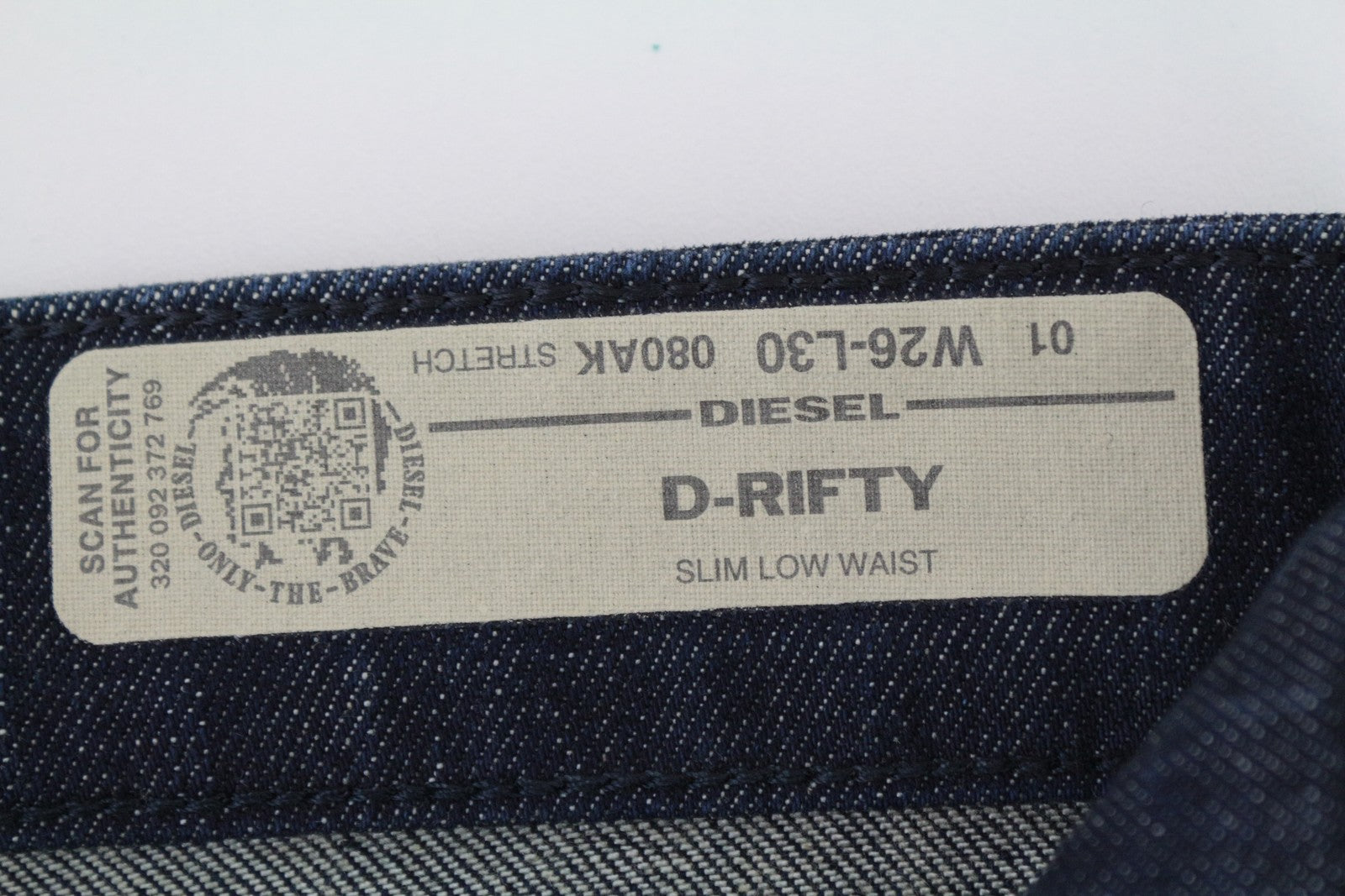 DIESEL D-Rifty 080AK Women Jeans W26/L30 Slim Fit Cotton Stretch Blue Low Waist