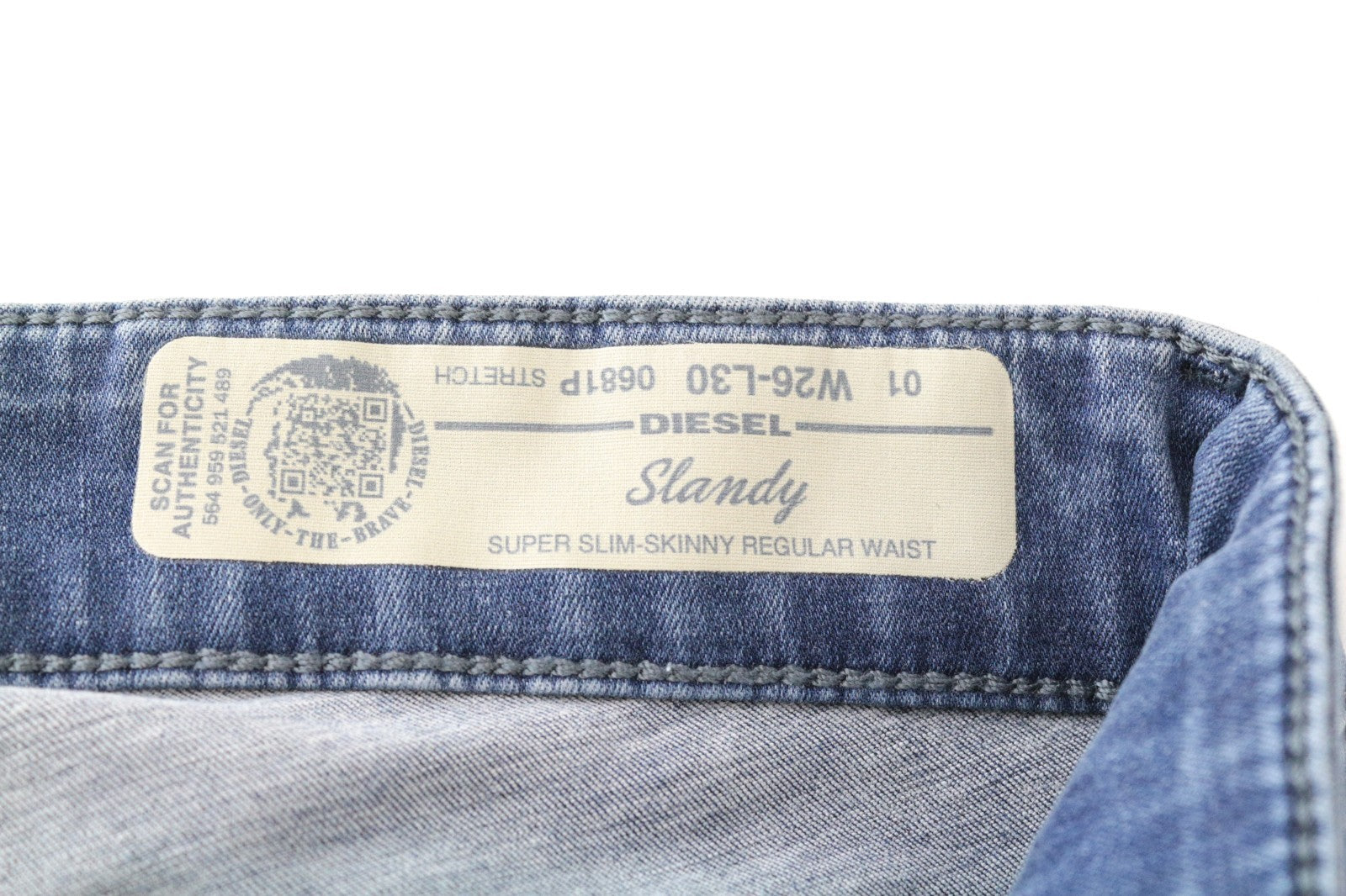DIESEL Slandy 0681P Women Jeans W26/L30 Super Slim Skinny Blue Cotton Stretch