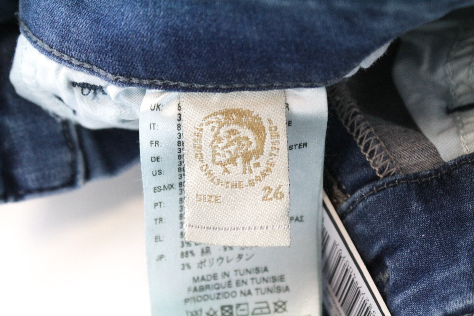 DIESEL Slandy 0681P Women Jeans W26/L30 Super Slim Skinny Blue Cotton Stretch