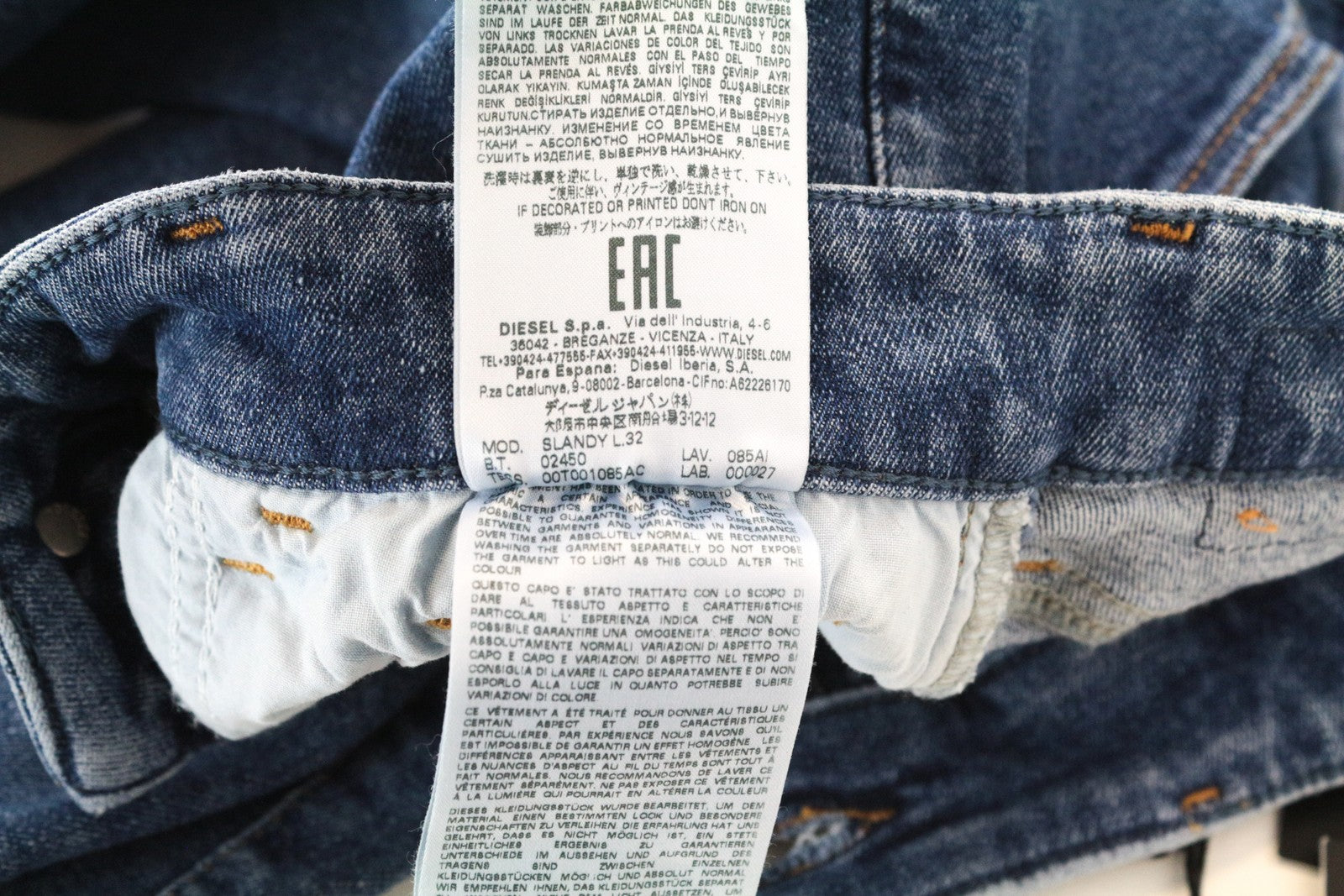 DIESEL Slandy 085AI Women Jeans W31/L32 Super Slim Skinny Blue Denim Stretch