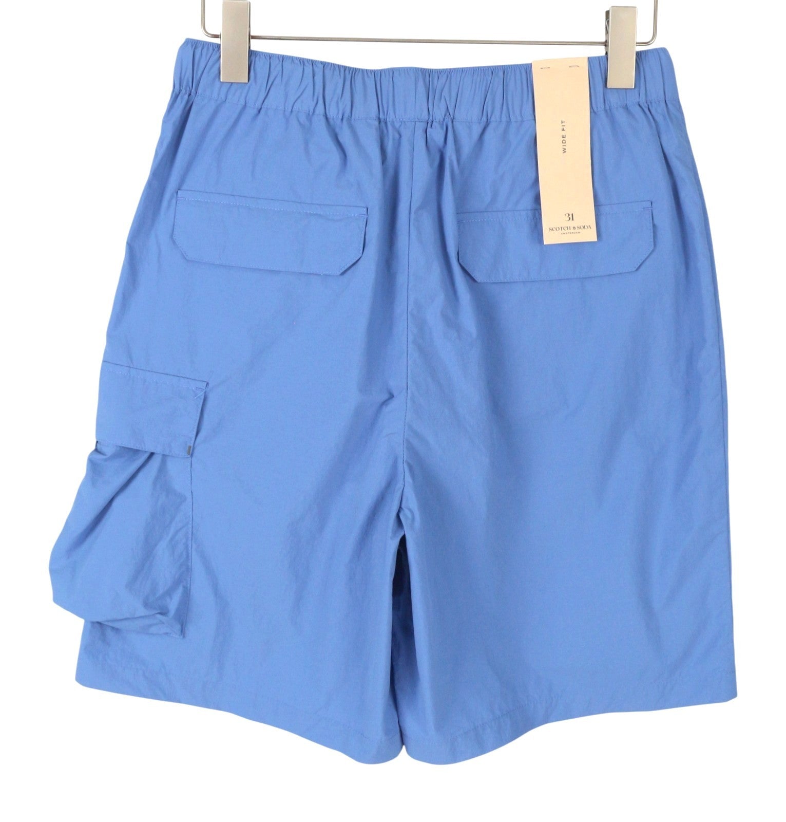 SCOTCH & SODA Wide Fit Men Shorts W31 Blue Cargo Pocket Belted