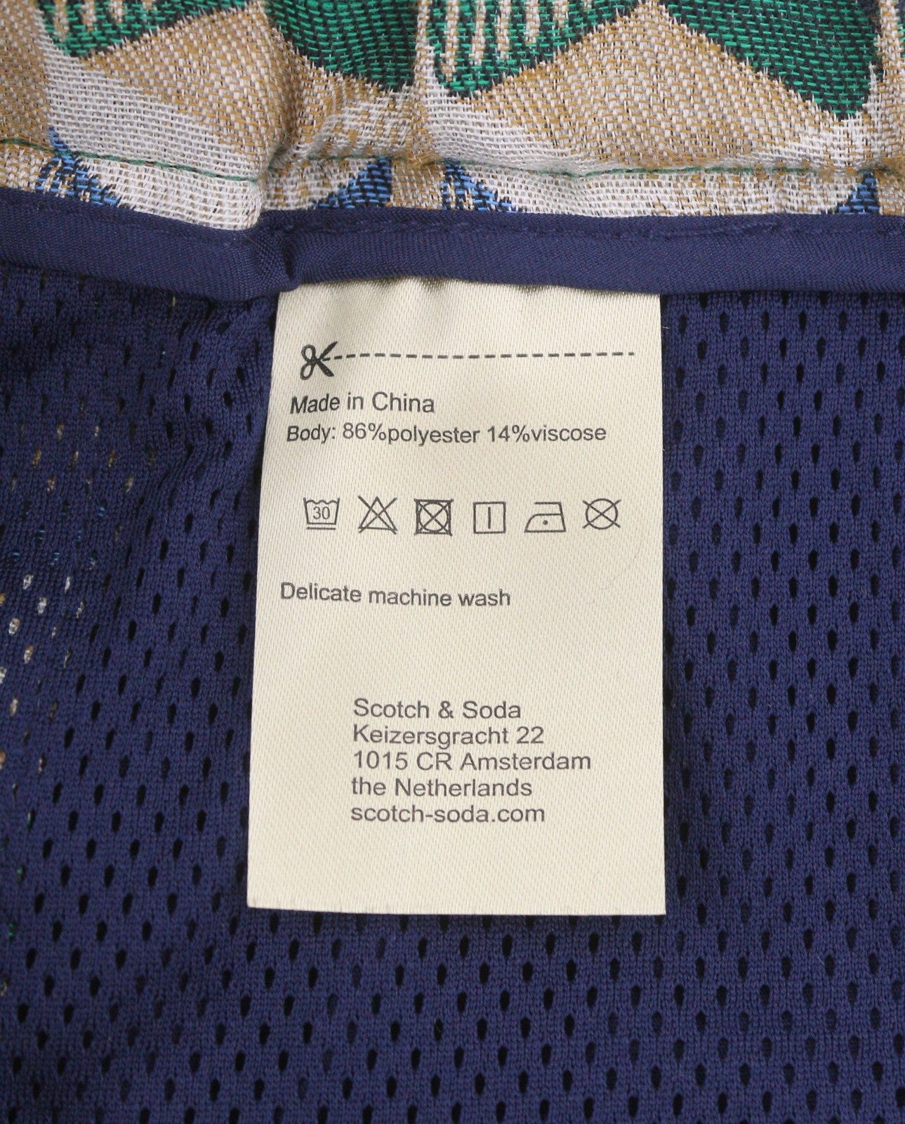SCOTCH & SODA Relaxed Fit Men Shorts M W32 Retro Shape Beige Embroidered
