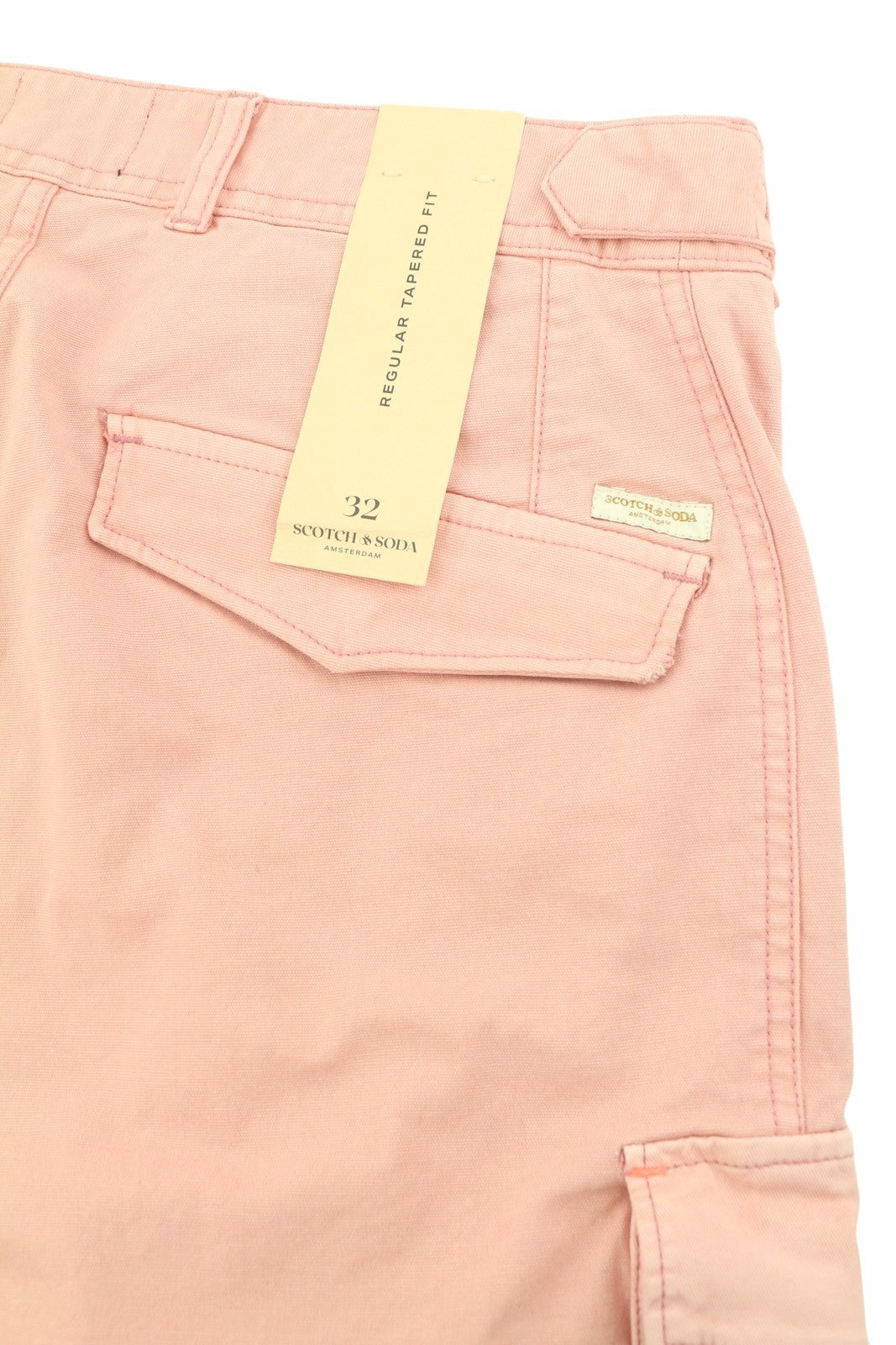 SCOTCH & SODA Men Shorts W32 Pink Flamingo Regular Tapered Fit Cargo