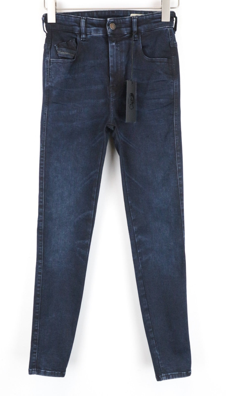 DIESEL Slandy-High 082AU Women Jeans W26/L32 Super Skinny Blue Cotton Stretch