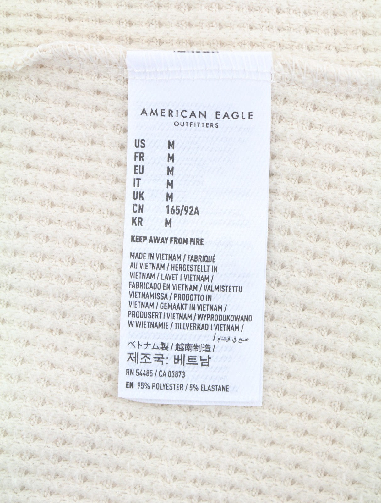 AMERICAN EAGLE OUTFITTERS Men Sweatshirt M Light Cream Soft Crew Neck Pull On