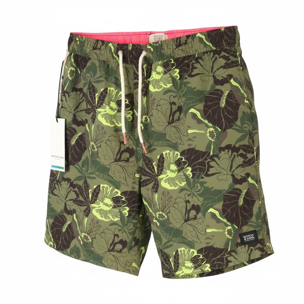 SCOTCH & SODA Men Swimwear W31 Camouflage Floral Print Drawstring Waist