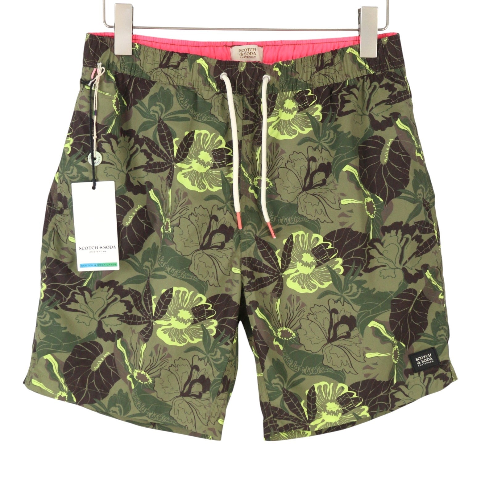 SCOTCH & SODA Men Swimwear W31 Camouflage Floral Print Drawstring Waist