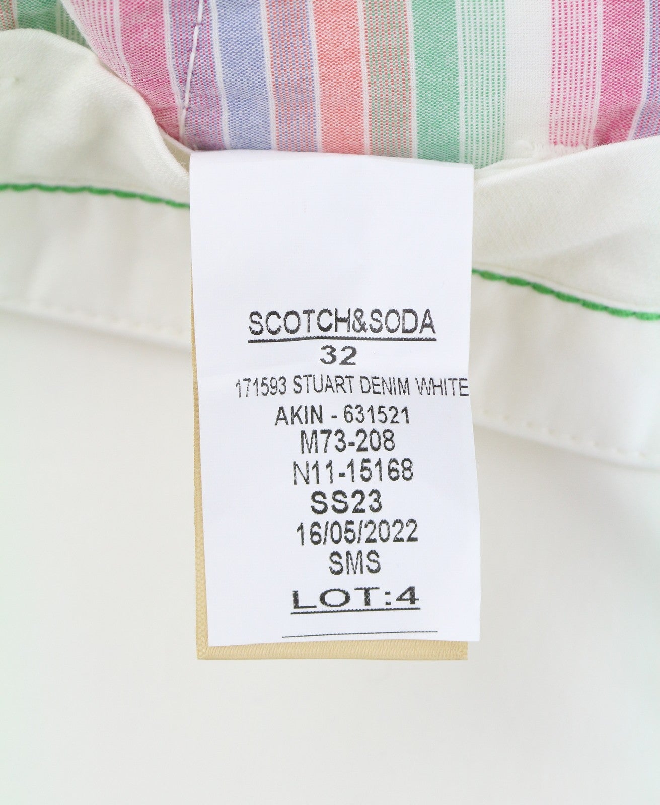SCOTCH & SODA Stuart Men Shorts W32 Denim White Regular Slim Fit Stretch