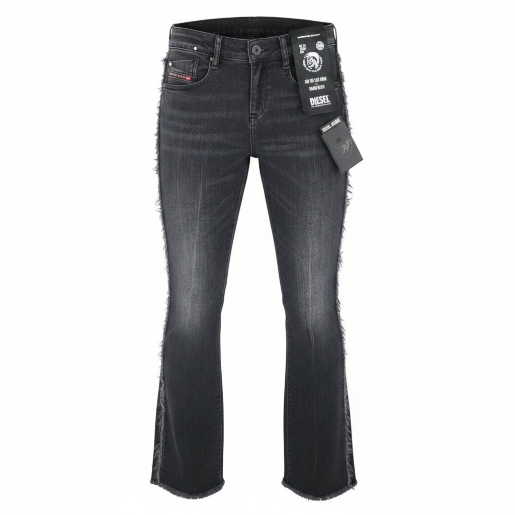 DIESEL D-Ebbey-F 081AH Women Jeans W27/L34 Slit Side Bootcut Stretch Low Waist