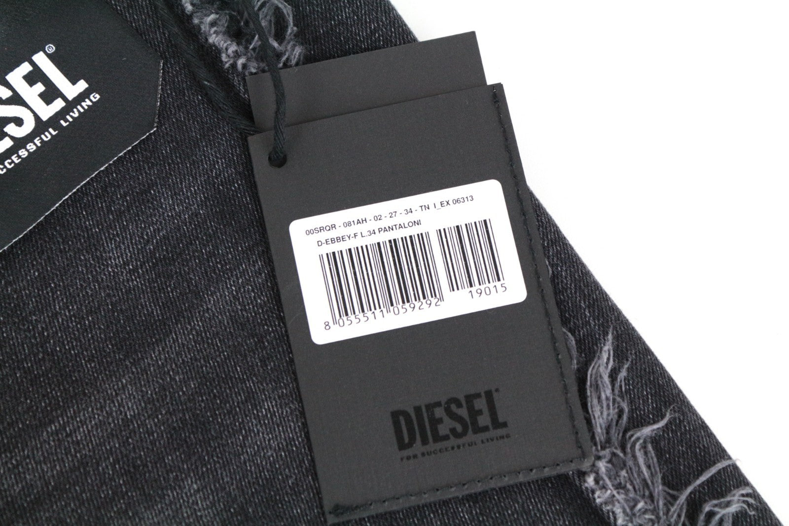 DIESEL D-Ebbey-F 081AH Women Jeans W27/L34 Slit Side Bootcut Stretch Low Waist