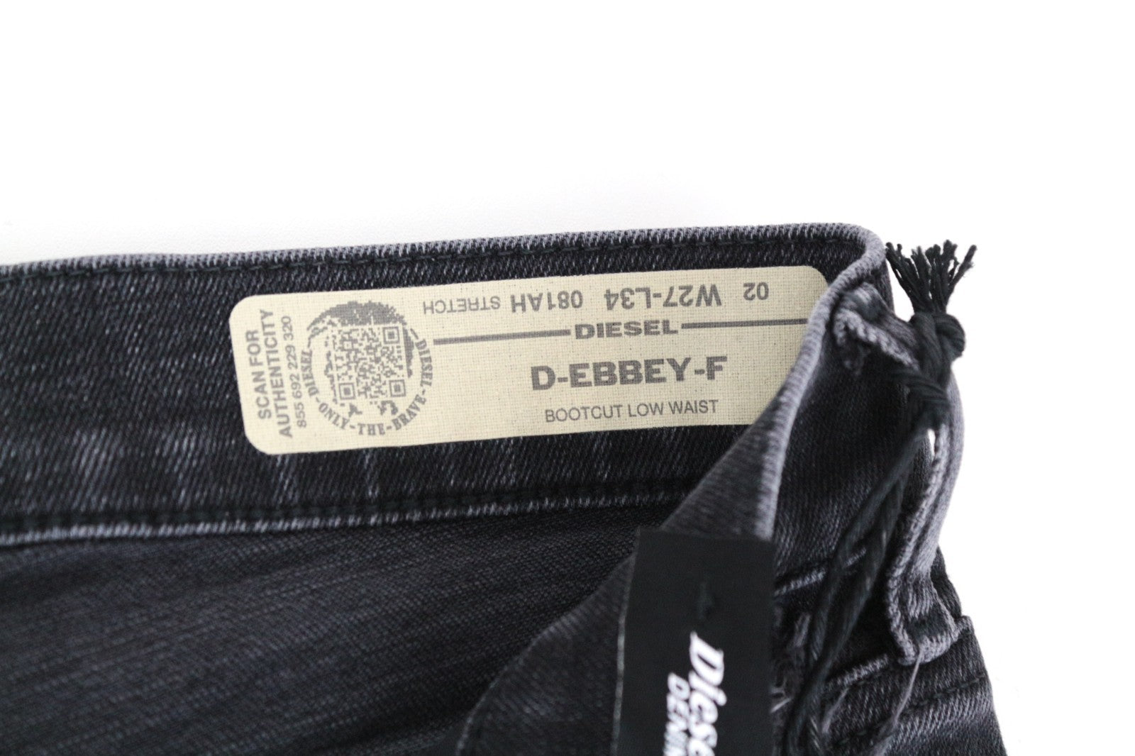 DIESEL D-Ebbey-F 081AH Women Jeans W27/L34 Slit Side Bootcut Stretch Low Waist